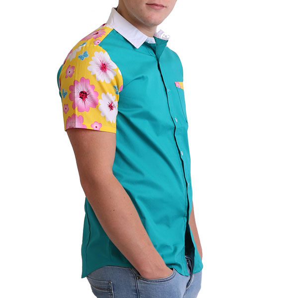 Short sleeved, Flower shirt, Party Shirt, Loud Shirt, Mutts Nuts, Shite Shirt, Loud Party Shirt, Pattern Shirt